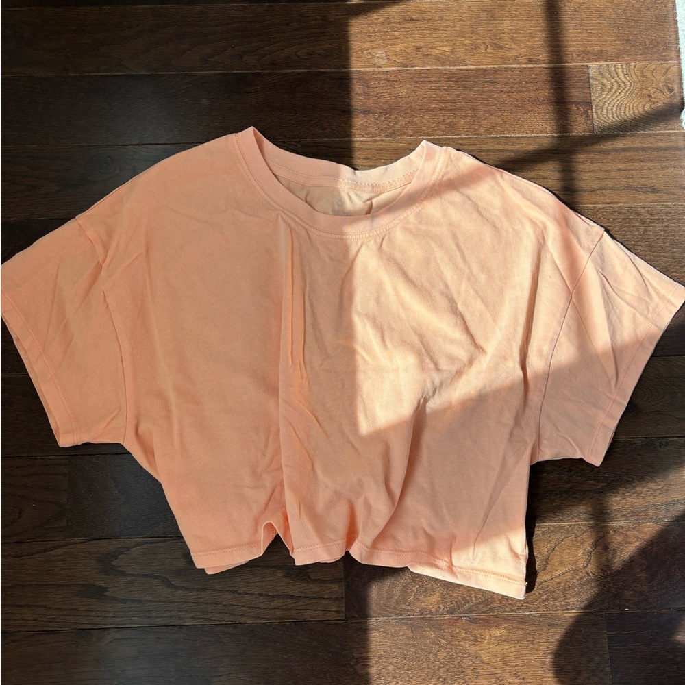 NEW Aerie boxy crop tee, orange size medium